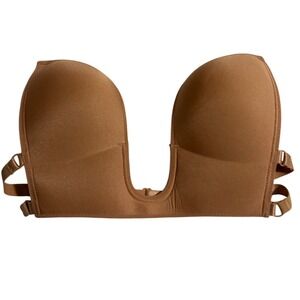 Windsor Tan Nude Deep U Plunge Backless Strapless Convertible Bra Size D
